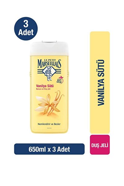 Le Petit Marseillais Vanilya Sütü Duş Jeli 650 ml x3
