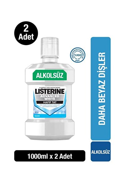 Listerine Advanced White Hafif Tat Ağız Bakım Suyu 1000 ml x2