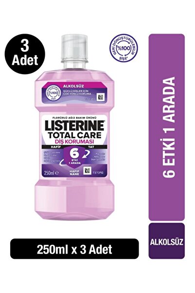 Listerine Total Care Diş Koruması Hafif Tat Ağız Bakım Suyu 250 ml X3