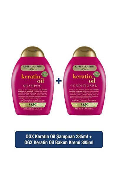 OGX Keratin Oil Sülfatsız Şampuan ve Bakım Kremi