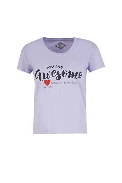 Lee Cooper Della Women's 100% Cotton Crew Neck T-Shirt Lilac
