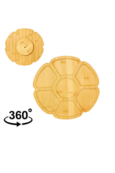 Alvin Bamboo with Compartments 360 °   Rotating Flower Display Stand 25 cm