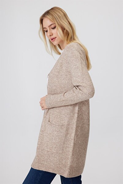 Lee Cooper Gloria women's long sleeve cardigan beige