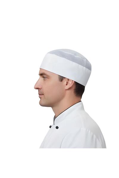 FORMTEKS Aşçı Fileli Kep Beyaz