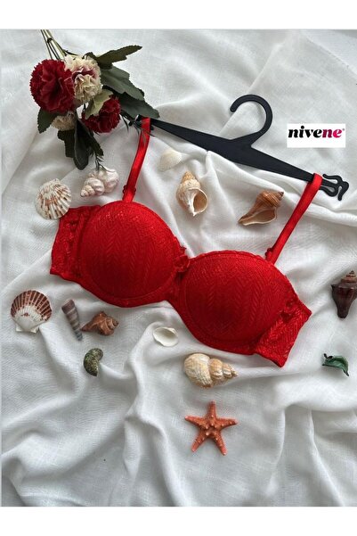 NİVENE Strapless Underwire Supported Lace Bra LOTUS