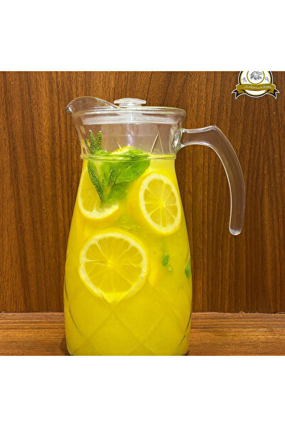 ALQANNAS Premium 1800ml glass juice jug with lid | Stylish and durable design, easy to pour