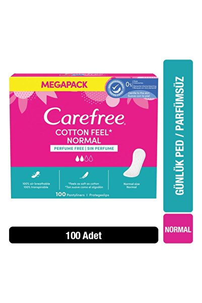 Carefree Cotton Feel Normal Parfümsüz Günlük Ped 100'lü Paket