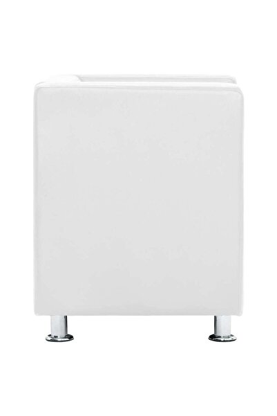 vidaxl Cube Armchair White Faux Leather