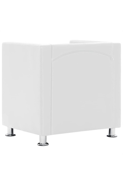 vidaxl Cube Armchair White Faux Leather