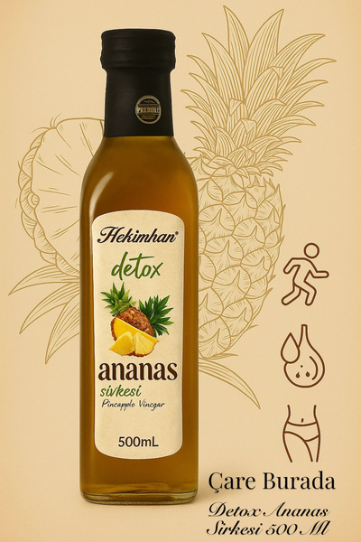 Hekimhan Ananas Sirkesi Detox 500 ml Koruyucu İçermez Katkısız