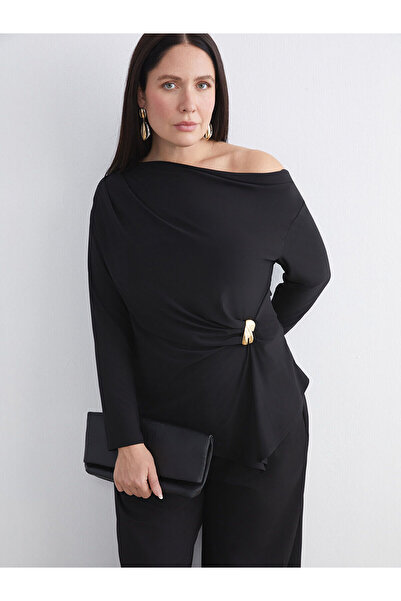 LC Waikiki Boat Neck Gathered Blouse