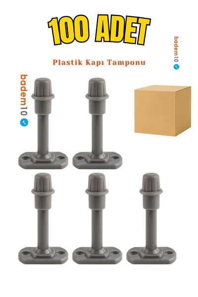 Badem10 Сив комплект от 100 силиконови предпазители за врати и прозорци, закр...