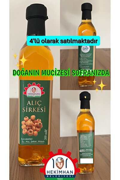 Hekimhan Belediyesi Organik Alıç Sirkesi 4'lü (2L)