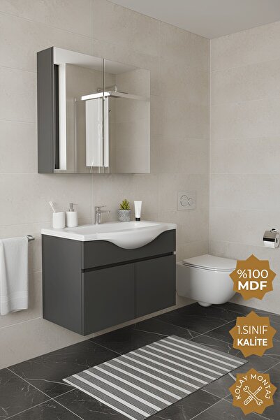 TETA HOME Kahire 65 Cm Mdf Banyo Dolabı Seti