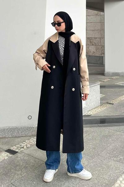 lamelif Retrica Καμπαρντίνα δύο χρωμάτων Μπεζ