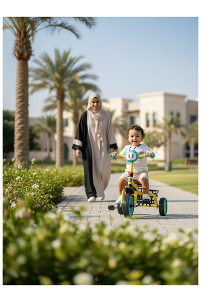 Family Center دراجة ثلاثية العجلات للأطفال، موسيقى، أصفر فاتح 25-YQM-V5Y