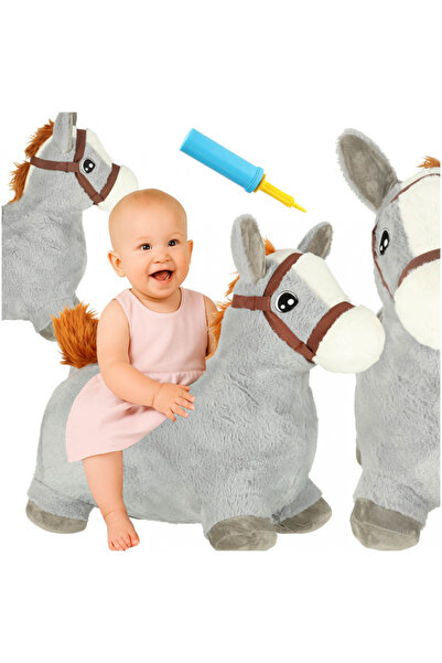 Ikonka Calut gonflabil de sarit pentru copii, grey, realizat din cauciuc imbr...