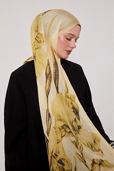 LuvenSara Patterned Silk Shawl |   Fall Yellow
