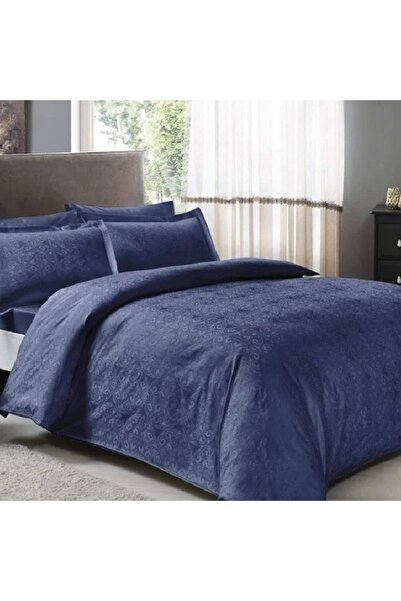 Talis Navy Blue Knotted Jacquard Lingerie (Deluxe Satin)