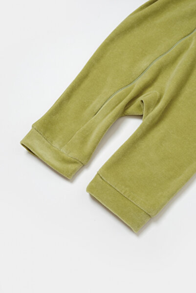 BabyCosy Elephant Jumpsuit with long sleeves made of 80% cotton and 20% polyester - Green, 12-18 Months