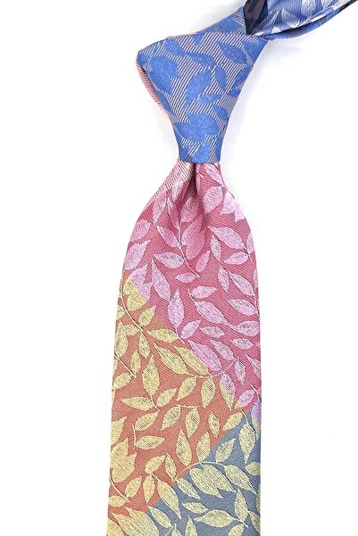Kravatkolik Floral Pattern Multi Color Patchwork Tie Kk13287