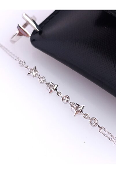 LUNA LUSTER Genuine Leather Men's Black Minimal Card Holder Silver Women's Pole Star Bracelet Modern Ring