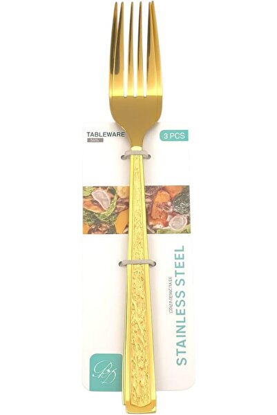 B&D Dinner Fork, Decorative Pattern Handle, Stainless Steel, 3-piece
