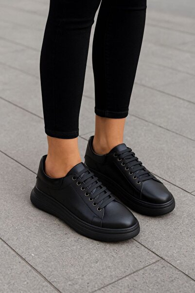 KS KADİR SARAÇ High Sole Daily Genuine Leather Women's Sports Shoes