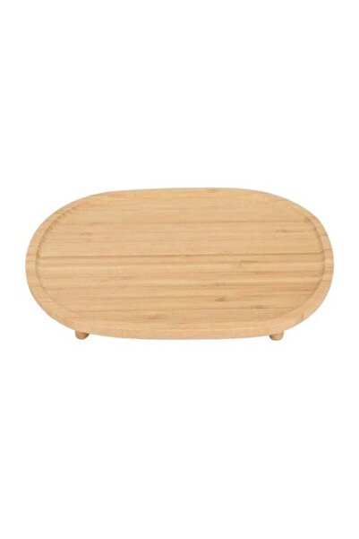 Generic Wooden Serving Tray – Rounded Bamboo Platter 34.5x29x5cm