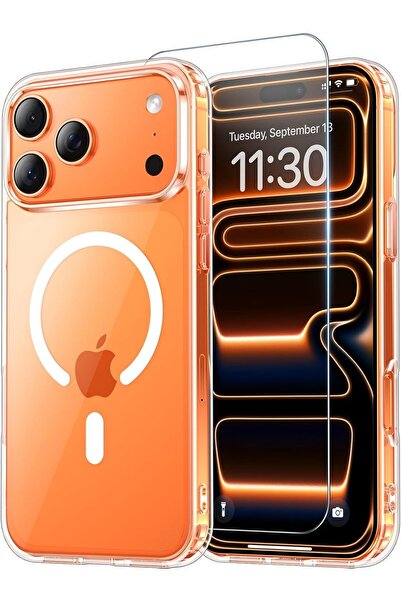 emybox حافظة شفافة رفيعة للغاية لهاتف iPhone 17 Pro Max تدعم Magsafe + واقي ش...