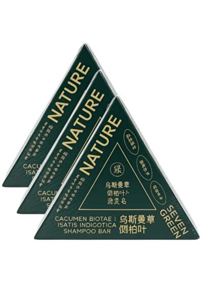 Seven Green شامبو مثلث الطبيعة (عشب عثمان) - لتهدئة وتقوية الشعر، 3 قطع