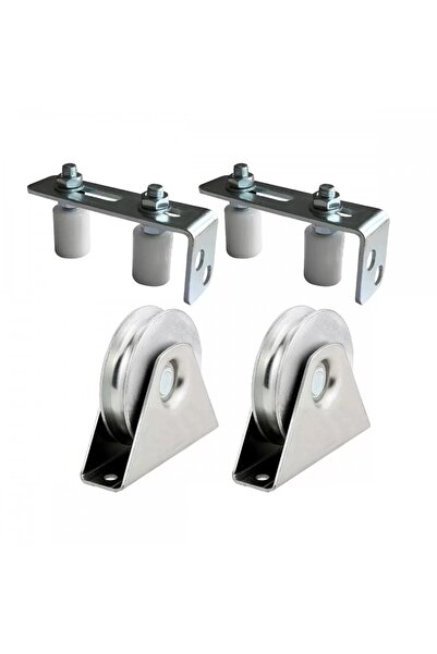 EmaConstruct Kit poartă glisantă cu 2 role profil U Ø80 mm și 2 ghidaje regla...