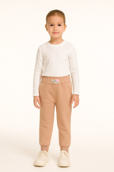 Nickel 149-10-25 Girl's Pocketed Belted Hello Embroidered Sweatpants 1/8 Years