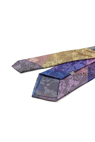 Kravatkolik Floral Pattern Multi Color Patchwork Tie Kk13235
