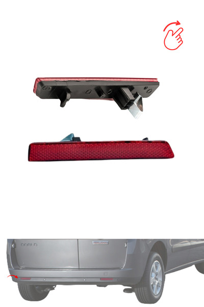 MEFAUTO Fiat Doblo 3 - Iii Compatible Left Bumper Reflector 2009>