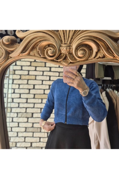 Mintaş Mini kot yıkama triko hırka