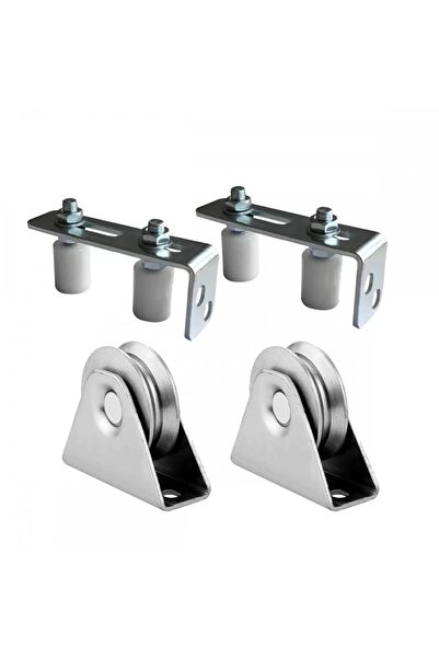 EmaConstruct Kit poartă glisantă cu 2 role profil V Ø60 mm și 2 ghidaje regla...