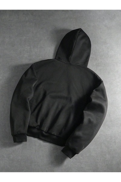 MOONBULL Kadın Kapüşon İçi Ekose Detaylı Fermuarlı Kanguru Cepli Oversize Sweatshirt