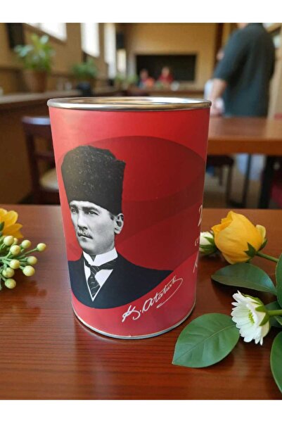 Hureggo Atatürk ve 29 Ekim Cumhuriyet Bayramı temalı teneke kumbara & 15 cm