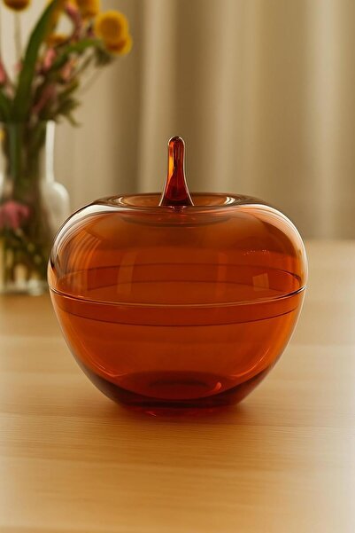 B&D Glass Storage Jar with Lid, Teardrop Decorative Shape, 500 ml, 15 × 12 cm, Transparent