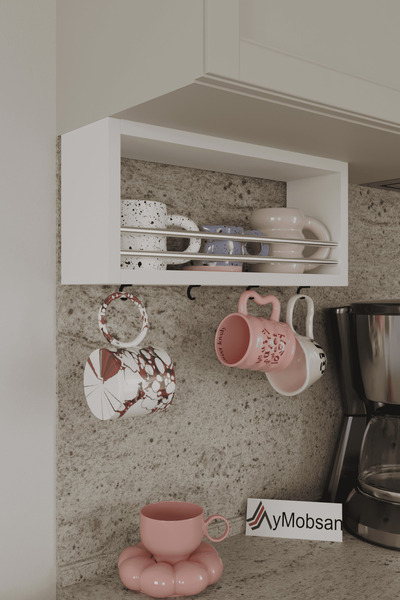 AYMOBSAN Trend Kupa Standı, Bardak Tutucu, Kupa, Fincan Askılığı Çok Amaçlı Raf 45 CM