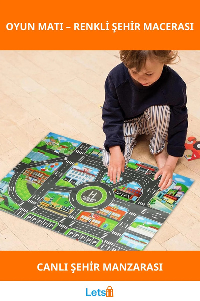 Letsii Colorful Happy City Life Children's Play Mat