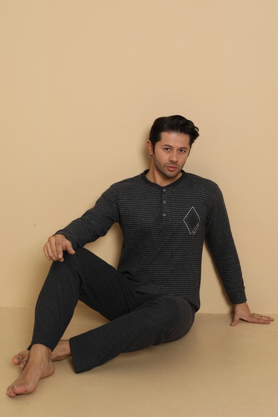 Wordex Flk 7008 Interlock Winter Plaid Pajama Men's Pajama Set