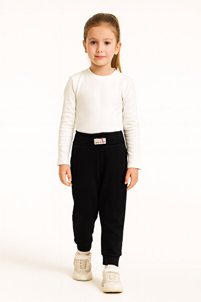 Nickel 149-10-25 بنطلون رياضي بناتي بجيوب وحزام مع شعار هيلو للأطفال من عمر 1...