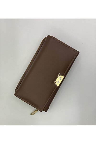 PurpleART Women's Cat Detailed Large Size Horizontal Wallet 10X17X5Cm