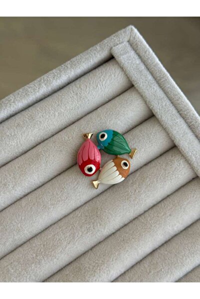 İREM YILDIZ Trend Üç Renk Balık Temalı Broş