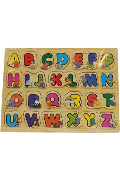 Bnd Wooden Alphabet Puzzle Board - Educational Toy with Animal Illustrations, Letters A-Z, Ages 3-6