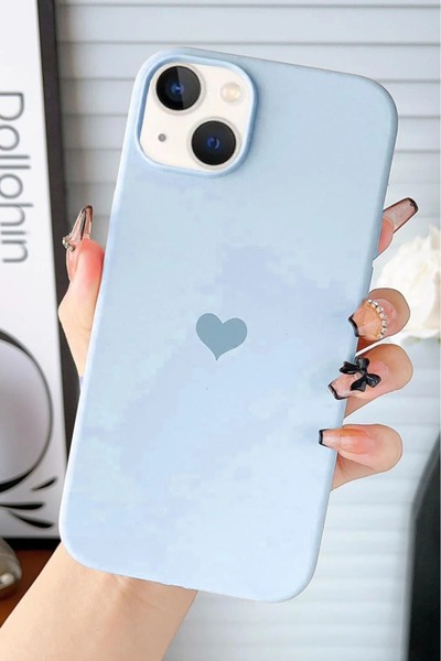 AtölyeEvi غطاء هاتف مقاوم للبقع بشعار القلب متوافق مع آيفون 13/14