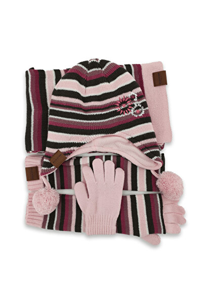 Ella Icon Set de iarnă pentru copii, pictogramă Ella, linii, căciulă, eșarfă, mănuși, roz