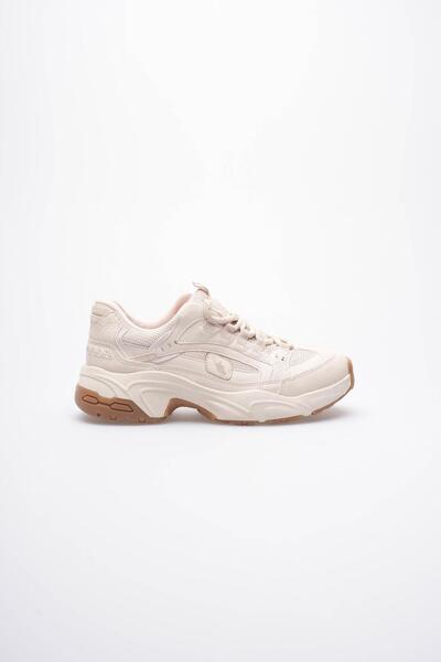 Mubiano Women's Sneaker Mesh Printed Thick Soled Beige Rivex